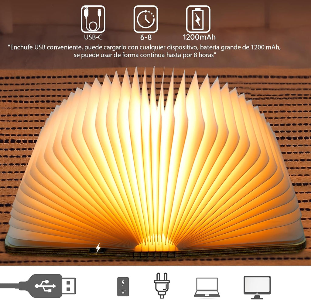 Lámpara Libro LED Recargable de Diseño